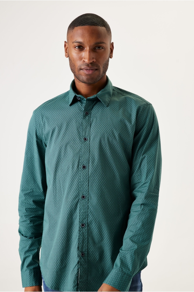OVERHEMD MET PRINT T41280 7406 JADE GREEN